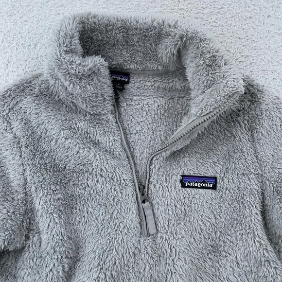 Patagonia Los Gatos 1/4-Zip Pullover Women Small Gray Sherpa Soft Warm High Pile - Picture 2 of 9